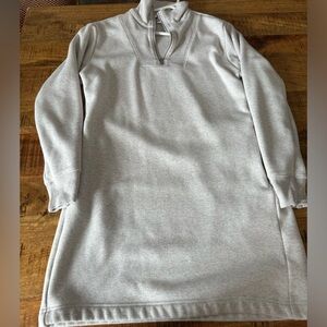 Athleta cream Quarter-Zip Pullover sweatshirt dress